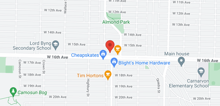 map of 101 3663 W 16TH AVENUE